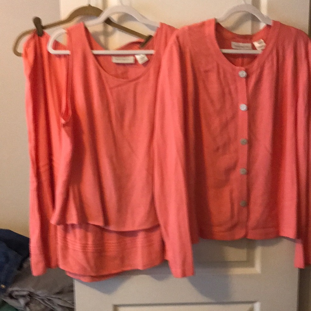 3 PC/ Susan Bristol Jacket sz XL /.Top sz XL / Skirt sz L  Color/Orange.